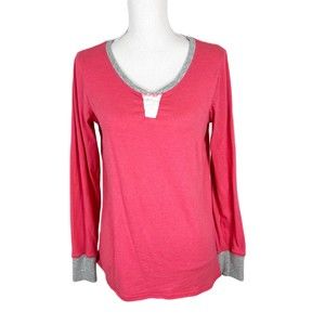 Live Love Lounge Long Sleeve Top Women Small Pink Sleepwear Karen Neuburger